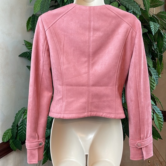 WHBM FAUX SUEDE MOTO JACKET - Picture 10 of 13